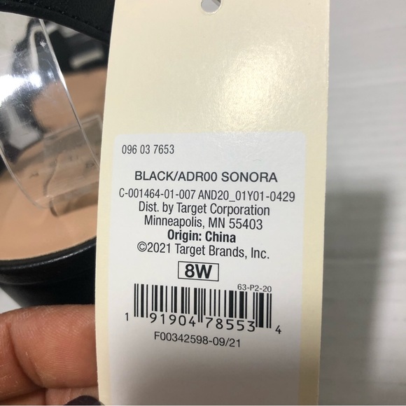 NWT A New Day Adr00 Sonora Slip On Heels Sandals Black Sz 8W - Picture 11 of 11